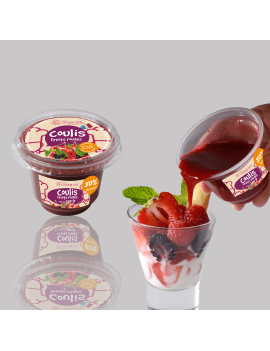 Pot de Coulis Fruits Rouges La Fabrique à Desserts avec desserts